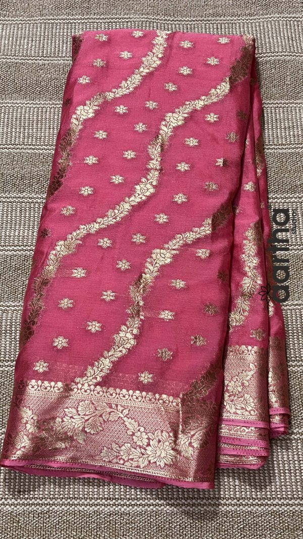 Elegant Viscose Georgette Saree with Matching Blouse