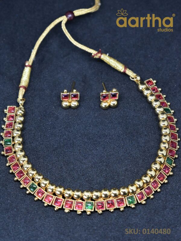 Red Green Stone Necklace