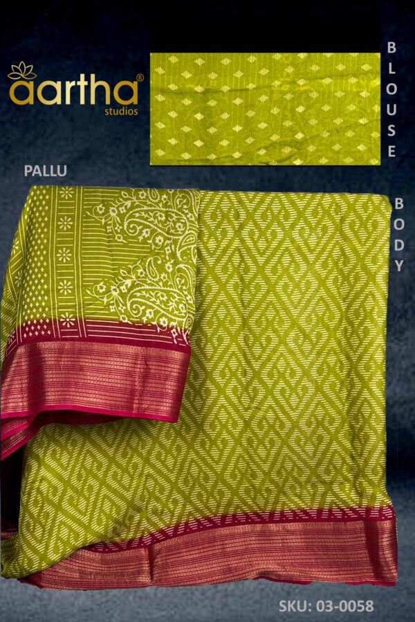 Lemon Yellow Georgette Saree Front View