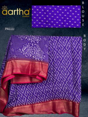 Purple Georgette Saree Front View