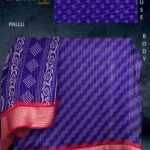 Blue Georgette Saree Front View