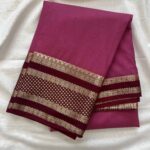 Onion Pink with Maroon Crape Big Border
