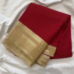 Red with Cream Crape Big Border