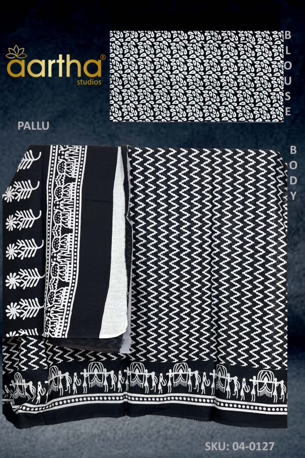 Black Mulmul Saree