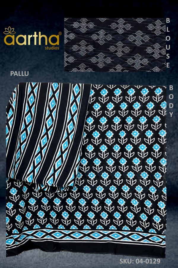 Black and Blue Saree