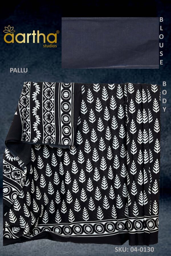Black and White Saree