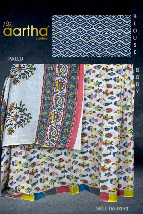 White Mulmul Saree