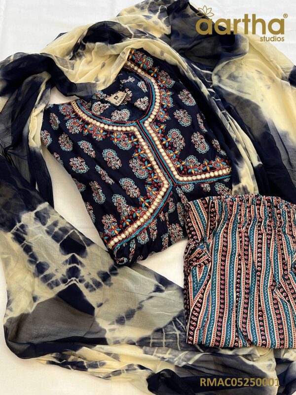 Alia Cut Cotton Set with Chiffon Dupatta