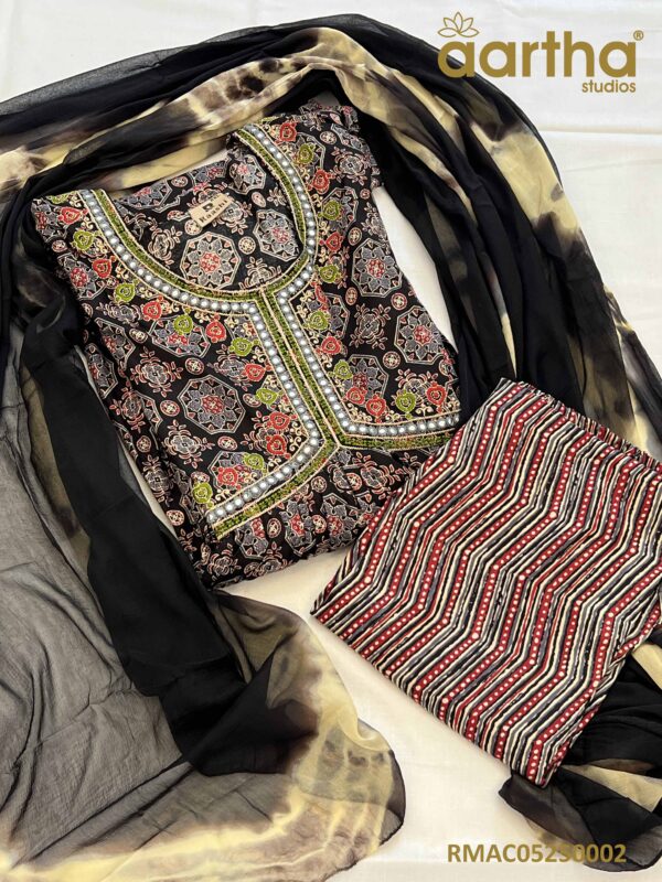 Alia Cut Cotton Set with Chiffon Dupatta