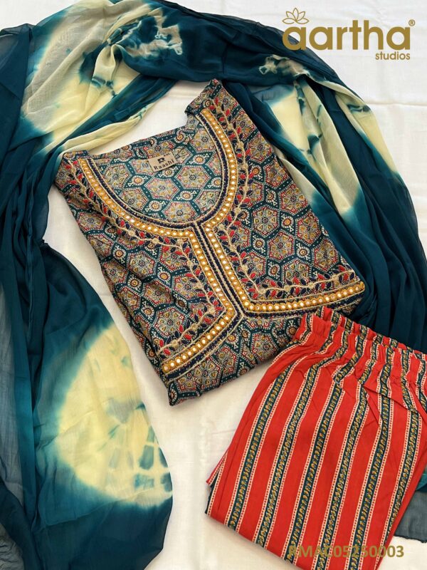 Alia Cut Cotton Set with Chiffon Dupatta