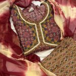 Alia Cut Cotton Set with Chiffon Dupatta