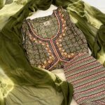 Alia Cut Cotton Set with Chiffon Dupatta