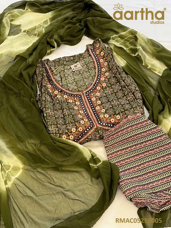 Alia Cut Cotton Set with Chiffon Dupatta