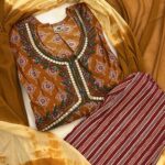 Alia Cut Cotton Set with Chiffon Dupatta