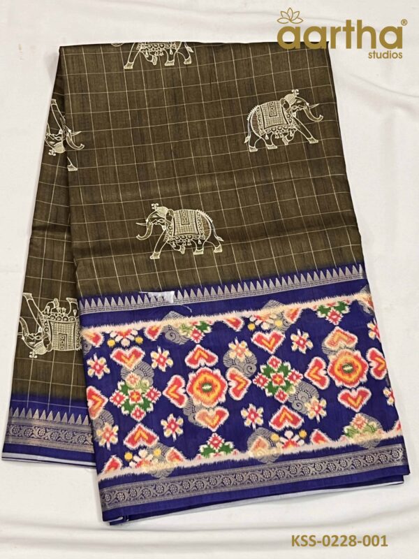 Fancy Kalamkari Semi Silk Sarees