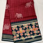 Fancy Kalamkari Semi Silk Sarees