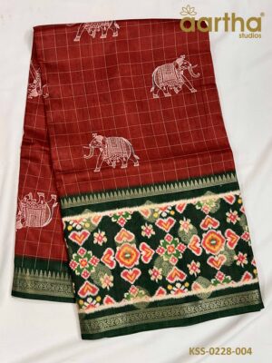Fancy Kalamkari Semi Silk Sarees