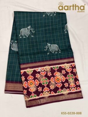 Fancy Kalamkari Semi Silk Sarees