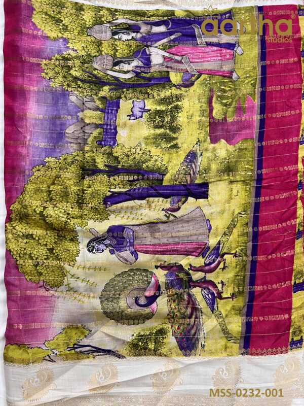 Moss Semi Silk Sarees