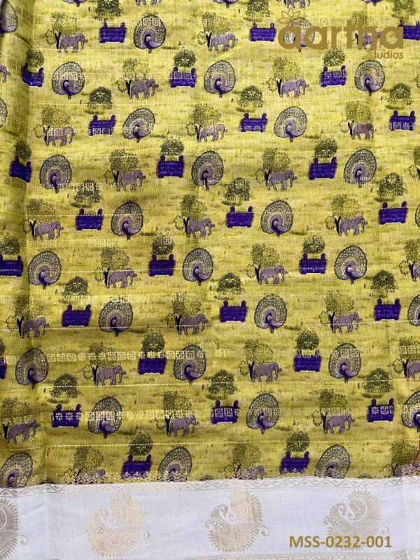 Moss Semi Silk Sarees