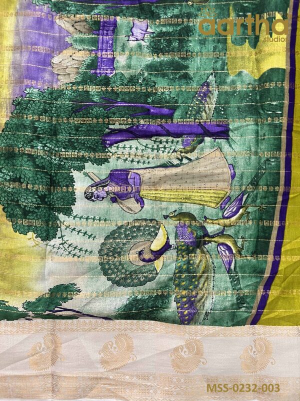 Moss Semi Silk Sarees