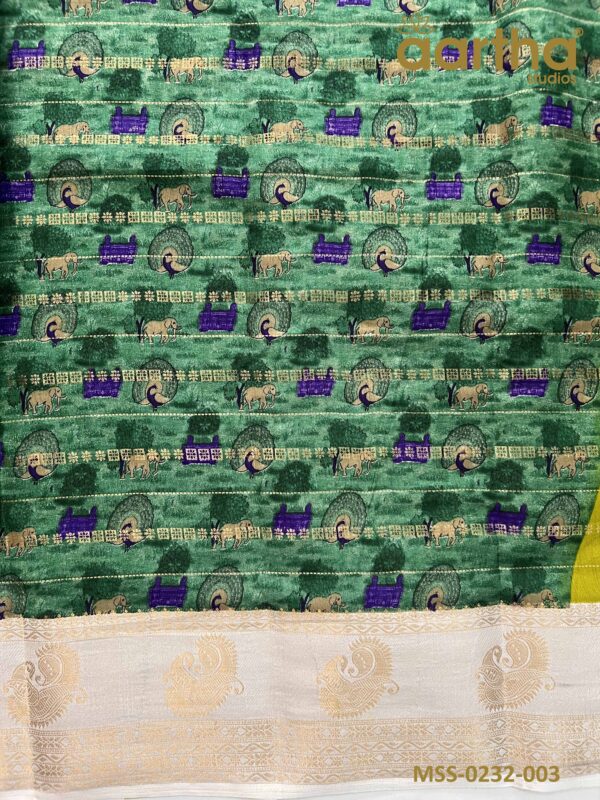 Moss Semi Silk Sarees