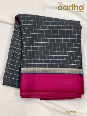 Semi Georgette Checks Saree