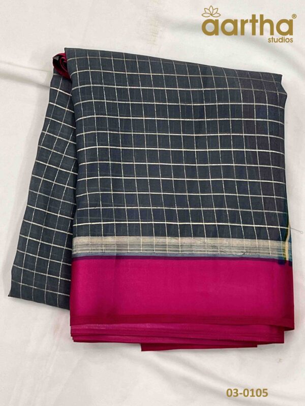 Semi Georgette Checks Saree