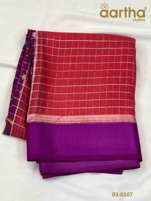 Semi Georgette Checks Saree