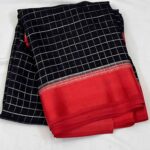 Semi Georgette Checks Saree