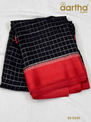 Semi Georgette Checks Saree