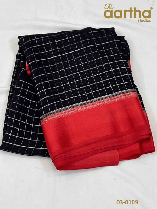 Semi Georgette Checks Saree