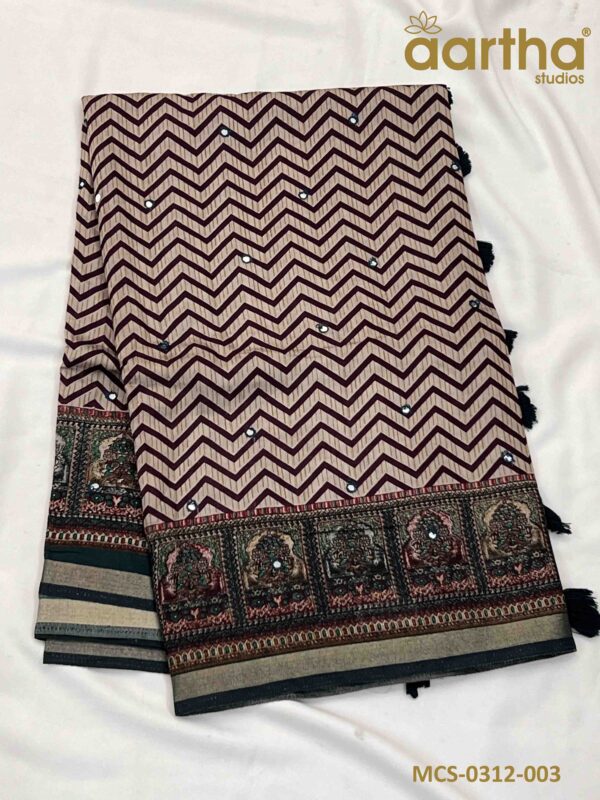 Mul Cotton Sarees - With Mirror Work