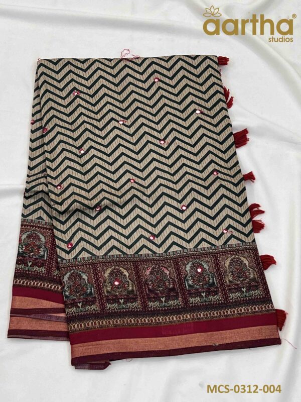 Mul Cotton Sarees - With Mirror Work