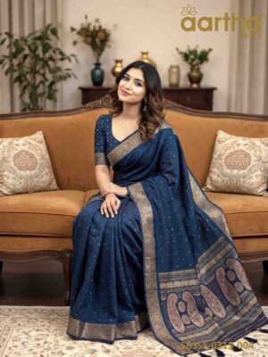 Semi Banarasi Soft Silk Sarees