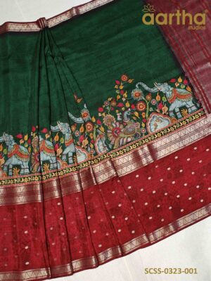 Semi Crape Silk Sarees (Half-and-Half)