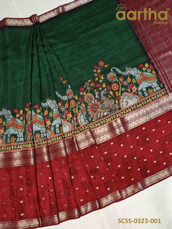 Semi Crape Silk Sarees (Half-and-Half)
