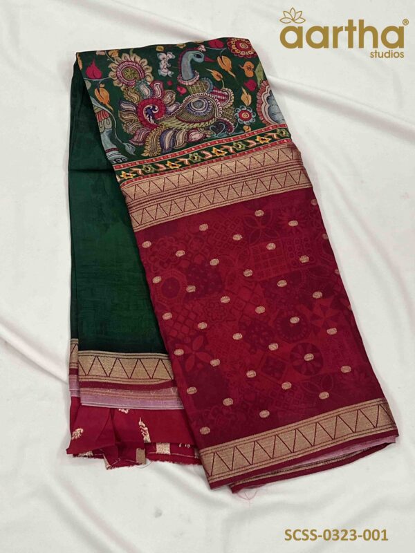 Semi Crape Silk Sarees (Half-and-Half)