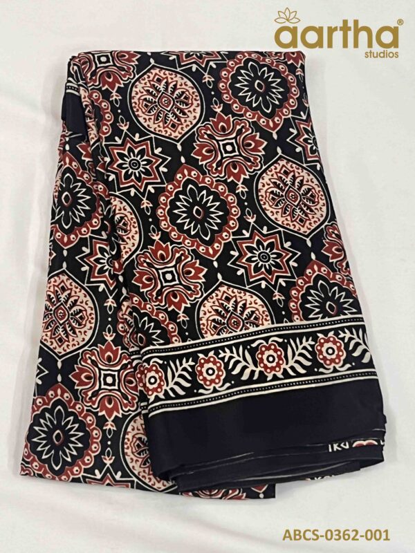 Ajrak Butter Crape Silk Sarees