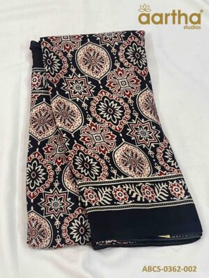Ajrak Butter Crape Silk Sarees