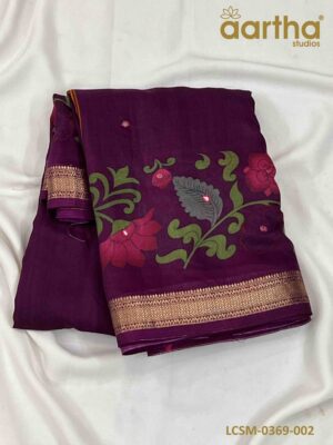 Linen Cotton Sarees with Mirror