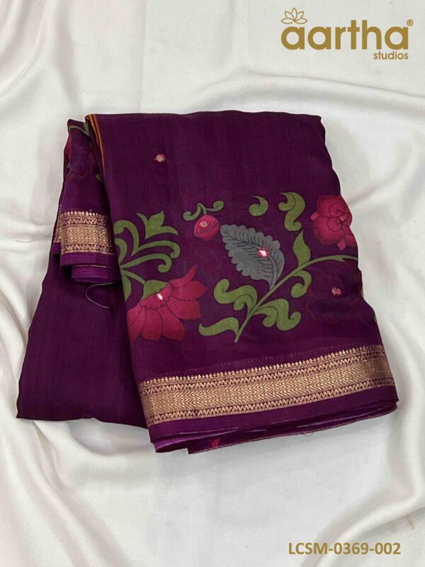 Linen Cotton Sarees with Mirror