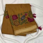 Linen Cotton Sarees with Mirror