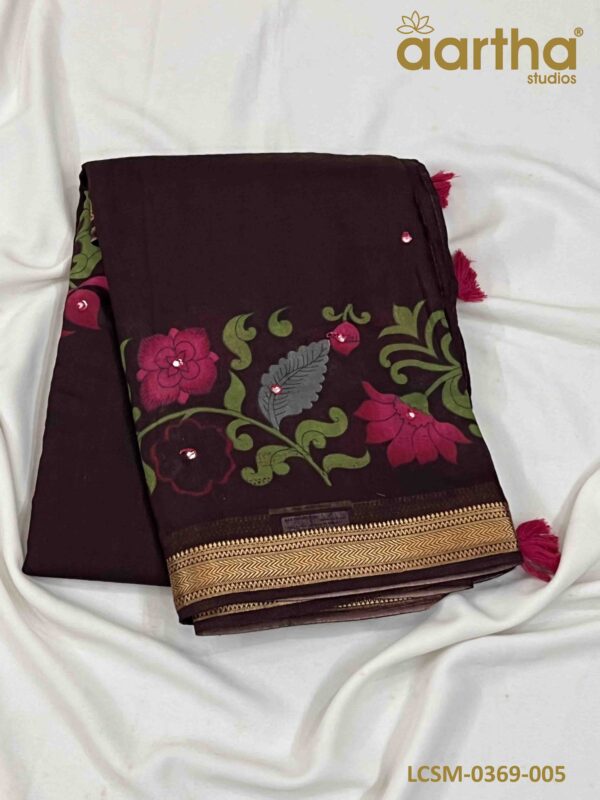 Linen Cotton Sarees with Mirror