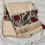 Linen Cotton Sarees with Mirror