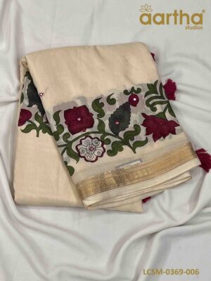 Linen Cotton Sarees with Mirror