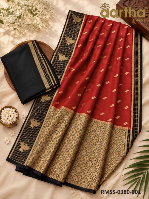 Raw Mango Silk Sarees Checks Border