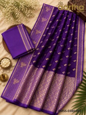 Raw Mango Silk Sarees Checks Border