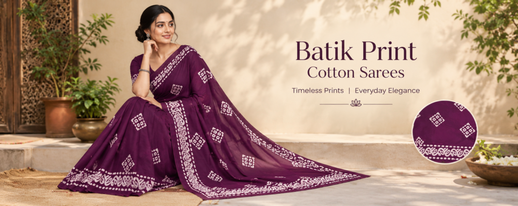 Batik Print Cotton Sarees