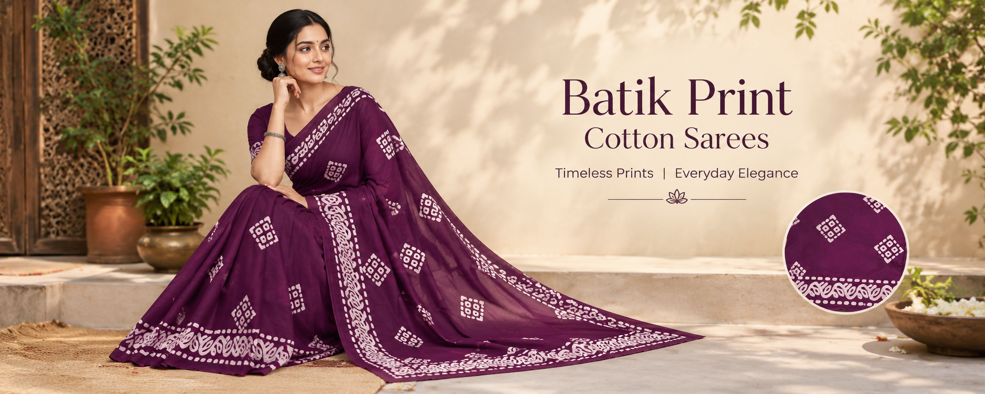 Batik Print Cotton Sarees